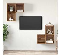 vidaXL Set mobile TV 4 pz Legno vecchio Legno ingegnerizzato