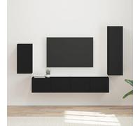vidaXL Set mobile TV 4 pz Nero