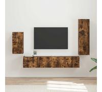 vidaXL Set mobile TV 4 pz Rovere Fumo