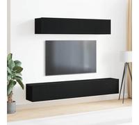 vidaXL Set mobile TV 4 pz Rovere Nero