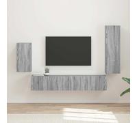 vidaXL Set mobile TV 4 pz Sonoma grigio