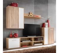 vidaXL Set mobile TV 5 pcs Bianco e rovere di Sonoma 221 x 30 x 80 cm