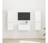 vidaXL Set mobile TV 5 pcs Bianco Lucido Legno multistrato