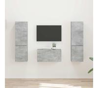 vidaXL Set mobile TV 5 pcs Grigio cemento Legno multistrato