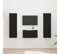 vidaXL Set mobile TV 5 pcs Nero Legno multistrato