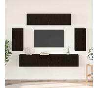 vidaXL Set mobile TV 6 pz Rovere Nero Legno ingegnerizzato