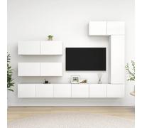 vidaXL Set Mobile TV 7 pz Bianco in Truciolato