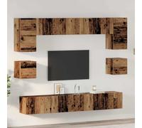 vidaXL Set mobile TV 8 pcs Legno vecchio 100 x 30 x 30 cm