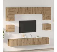 vidaXL Set mobile TV 8 pcs rovere artigianale 100 x 30 x 30 cm