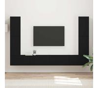 vidaXL Set mobile TV 8 pz Nero Legno ingegnerizzato