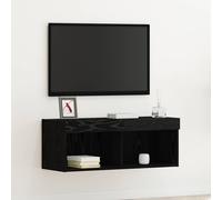 vidaXL Set mobile TV 80 x 30 x 30 cm Rovere Nero Legno ingegnerizzato | Aspetto elegante che si adatta agli interni contemporanei, La luce LED integrata valorizza la tua decorazione,