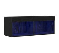 vidaXL Set mobile TV 80 x 30 x 30 cm Rovere Nero Legno ingegnerizzato | Aspetto elegante che si adatta agli interni contemporanei, La luce LED integrata valorizza la tua decorazione,