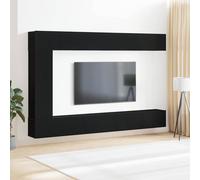 vidaXL Set mobile TV 9 pcs Rovere Nero Legno multistrato