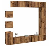 vidaXL Set Mobile TV 9 pz Montato a Parete Legno Antico in Truciolato