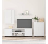 vidaXL Set mobile TV Bianco Legno ingegnerizzato