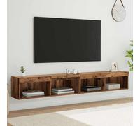 vidaXL Set mobile TV con LED 2 pcs Legno vecchio 100 x 30 x 30 cm
