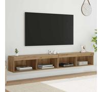 vidaXL Set mobile TV con LED 2 pcs Rovere artigianale 100 x 30 x 30 cm