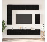 vidaXL Set mobile TV con lo scaffale Altro con archiviazione 8 pcs Rovere Nero