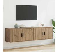 vidaXL Set Mobile TV da Parete 2 pz Rovere artigianale