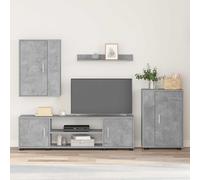 vidaXL Set di Mobile TV da 4 Pezzi 4 PCS Grigio Cemento