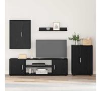 vidaXL Set mobile TV Rovere Nero Legno ingegnerizzato