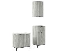 vidaXL Set Mobili Bagno - Scaffale moderno in legno ingegnerizzato con cassetto trendy e porta a cerniera per tenere tutto in ordine