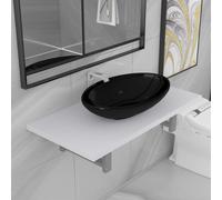 vidaXL Set Mobili da Bagno 2 pz Ceramica Bianco