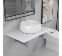vidaXL Set Mobili da Bagno 2 pz Ceramica Bianco