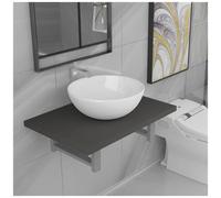 VIDAXL - Set Mobili Da Bagno 2 Pz Ceramica Grigio
