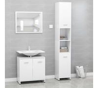 vidaXL Set Mobili da Bagno 3 pz Bianco in Truciolato
