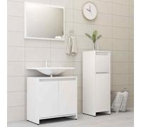 vidaXL Set Mobili da Bagno 3 pz Bianco in Truciolato