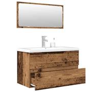 vidaXL Set Mobili da Bagno 3 pz Legno Antico in Legno Multistrato