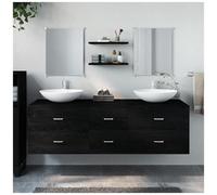 VIDAXL - Set Mobili Da Bagno 5 Pz Nero In Legno Multistrato