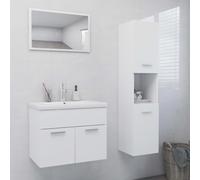 vidaXL Set Mobili da Bagno Bianco in Truciolato