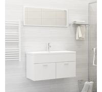 vidaXL Set Mobili da Bagno Bianco in Truciolato