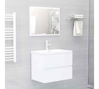 vidaXL Set Mobili da Bagno Bianco in Truciolato
