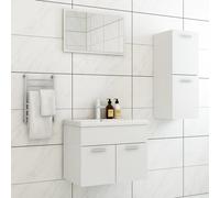 vidaXL Set Mobili da Bagno Bianco in Truciolato