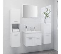 vidaXL Set Mobili da Bagno Bianco in Truciolato