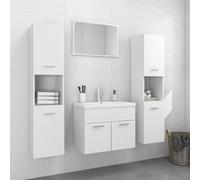 vidaXL Set Mobili da Bagno Bianco in Truciolato