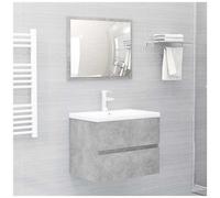 VIDAXL - Set Mobili da Bagno Grigio Cemento in Legno Multistrato