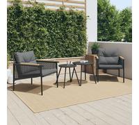 vidaXL Set Mobili da Balcone 4 pz con Cuscini Nero in Acciaio