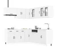vidaXL Set Mobili da Cucina 11 pz Kalmar Bianchi Legno Multistrato