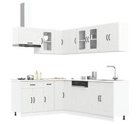 vidaXL Set Mobili da Cucina 11 pz Kalmar Bianchi Legno Multistrato