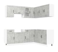 vidaXL Set mobili da cucina Kalmar 11 pz Grigio Cemento in truciolato