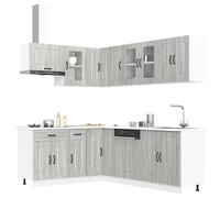 vidaXL Set Mobili da Cucina 11 pz Kalmar Grigio Sonoma in Truciolato