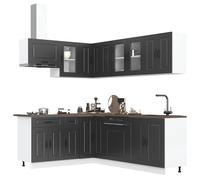 vidaXL Set mobili da cucina Kalmar 11 pz Neri in legno multistrato