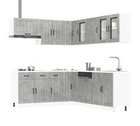 vidaXL Set Mobili da Cucina 11 pz Lucca Grigio Cemento in Truciolato
