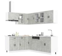 vidaXL Set Mobili da Cucina 11 pz Porto Grigio Cemento in Truciolato