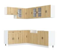 vidaXL Set Mobili da Cucina 11 pz Porto Rovere Sonoma in Truciolato