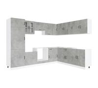 vidaXL Set Mobili da Cucina 14 pz Kalmar Grigio Cemento in Truciolato